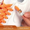 thumbnail image 4 of 2 Pair No Tie Elastic Flat Shoe laces with Magnetic Metal Silver Buckle for Sneakers Casual Hiking, 4 of 8