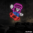 thumbnail image 4 of Craftnamesign Coffee Cup On Skate Neon Sign, Coffee Shop Signs, Room Decor, 4 of 4