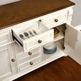 thumbnail image 3 of Furniture of America Hendrix Transitional Solid Wood 7-Drawer Buffet in White, 3 of 3