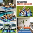 thumbnail image 4 of Mexican Style Outdoor Rug for Patio/Deck/Porch, Non-Slip Large Area Rug 6 x 9 Ft, Colorful Mexico Stripes Teal Blue Indoor Outdoor Rugs Washable Area Rugs, Reversible Camping Rug Carpet Runner, 4 of 8