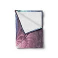 thumbnail image 2 of Trippy Soft Flannel Fleece Throw Blanket, Purple and Blue Flower Vortex Abstract Flourish Design Ornament, Cozy Plush for Indoor and Outdoor Use, 50" x 60", Cadet Blue Dried Rose, by Ambesonne, 2 of 5