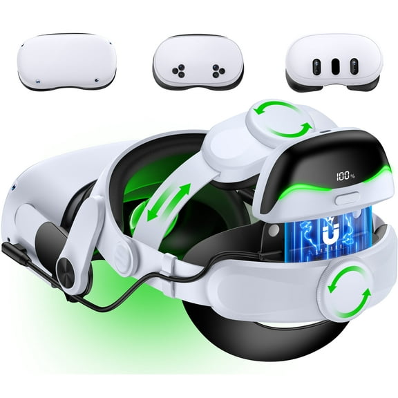 Quest 2/3 VR Head Strap with 6700mAh Magnetic Battery & Ergonomic Adjustable Design