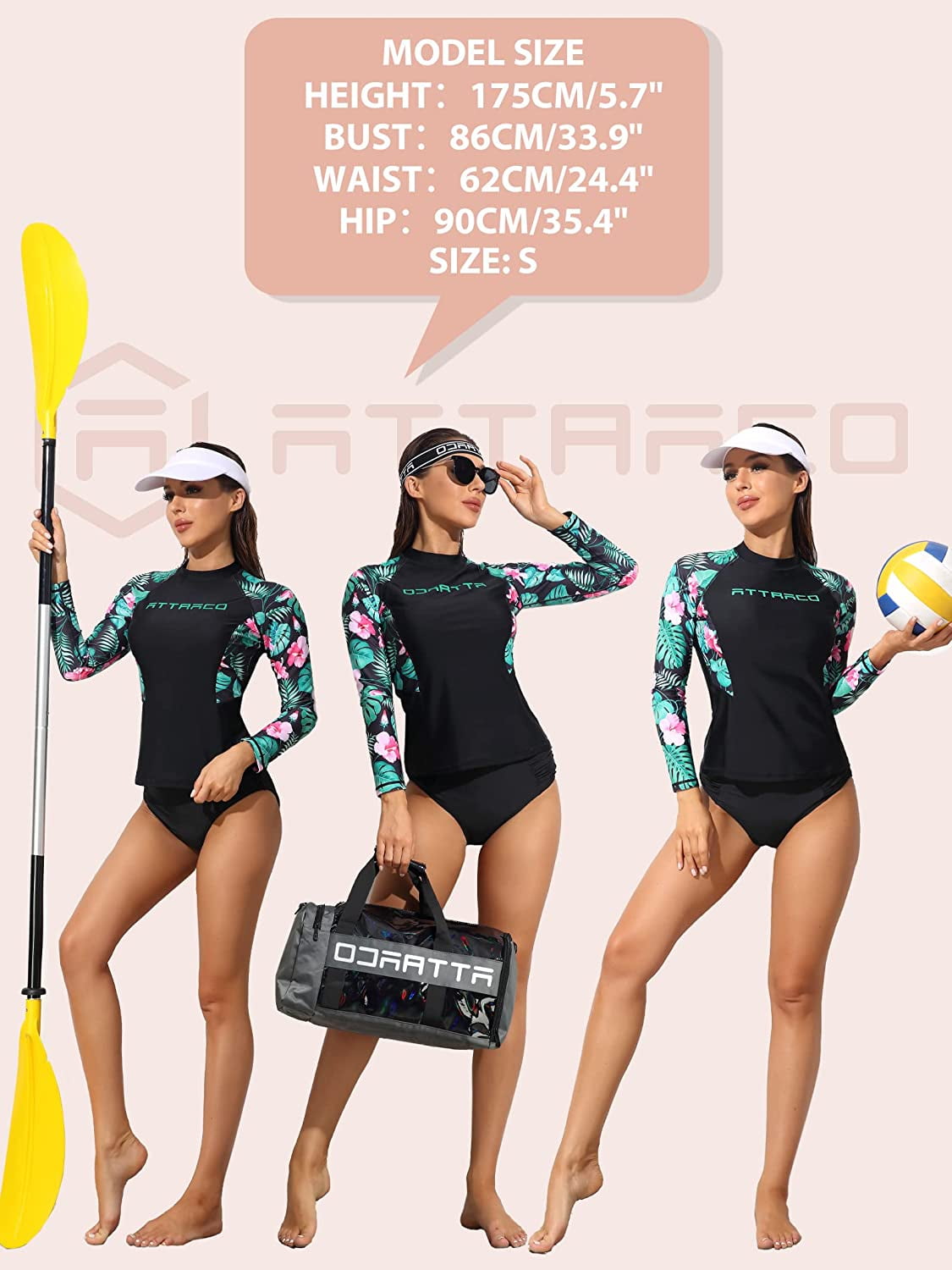  Rash Guard Shirts for Women Long Sleeve Beach Shirt Classic  Flowers Teens Sunblock Shirts Beach Climbing : Sports & Outdoors