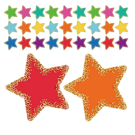OFFIGAM Star Shaped Paper Cutouts for Classroom Bulletin Boards, Vibrant Multicolor Designs, Supplies
