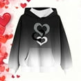 thumbnail image 4 of SGFCWSX Girls Oversized Heart Print Hoodie, Teens Gradient Soft Pullover with Pocket Comfortable Sweatshirt for Daily Casual Wear Black Size 13-14 Years, 4 of 6