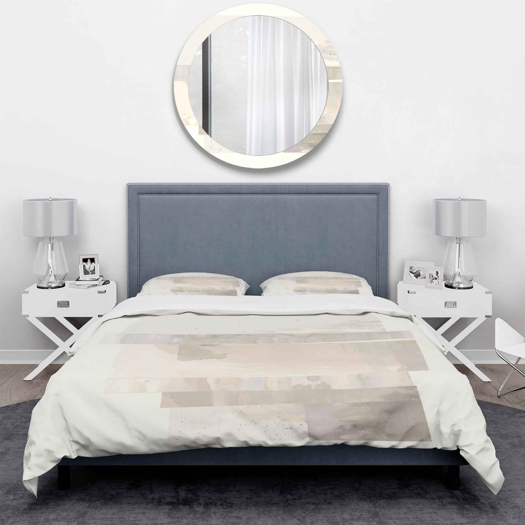 Designart 'Geometric Neutral Form I' Geometric Duvet Cover Set