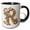 Black/White, variant on 3drose, Pink and Image of Gold Floral Monogram Initial R, 11oz Mug