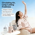 thumbnail image 2 of Portable USB Rechargeable Misting Table Fan Mini Desktop Cooling Air Circulator with Mist Spray for Office Home Dorm Summer Pink 1 Pc, 2 of 6