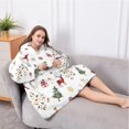thumbnail image 5 of Oversized Wearable Blanket Hoodie,White Christmas Reindeer Pattern Sherpa Blanket Hoodie with Super Pockets,Super Warm Fuzzy Pullover for Women & Men, 5 of 6