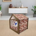 thumbnail image 3 of City Pet House, Landscape Illustration with Tile Roof Pattern Urban Architecture Ornamental Design, Outdoor & Indoor Portable Dog Kennel with Pillow and Cover, 5 Sizes, Multicolor, by Ambesonne, 3 of 5