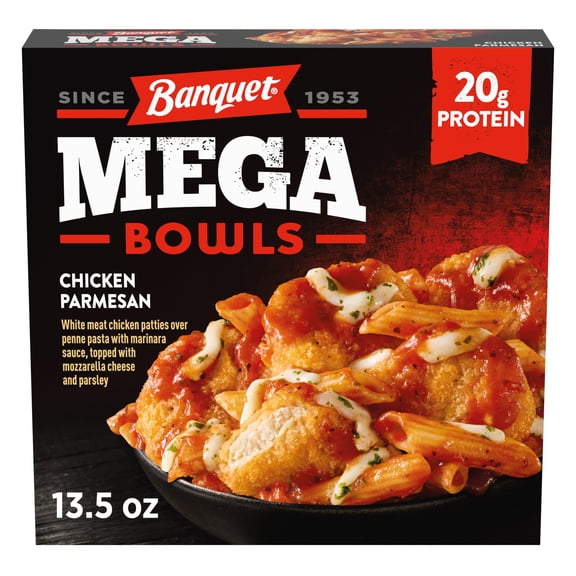Banquet MEGA Bowls Chicken Parmesan, 20g Protein, Frozen Meal, 13.5 oz.