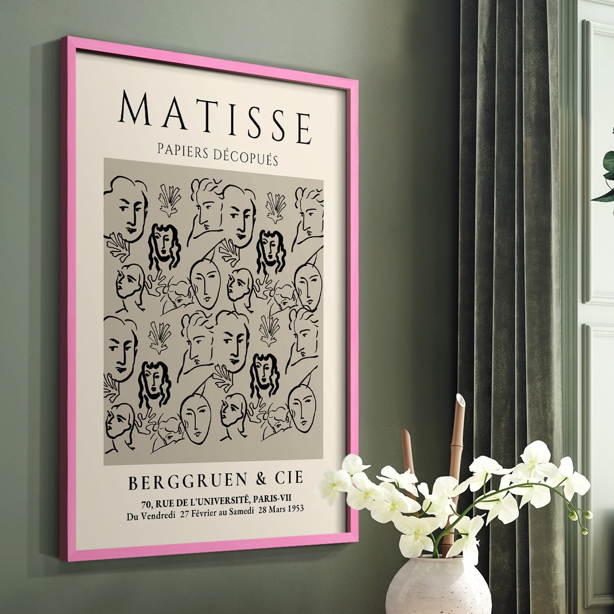 Matisse CLXVI Framed Print in Pink Solid Wood 11 x 14 Framed Print