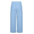 thumbnail image 5 of Puntoco Pantalones casuales largos para hombre Pantalones casuales de moda para hombre con botones de color sólido, cintura elástica, pierna recta con cuerno, largos, 5 of 5