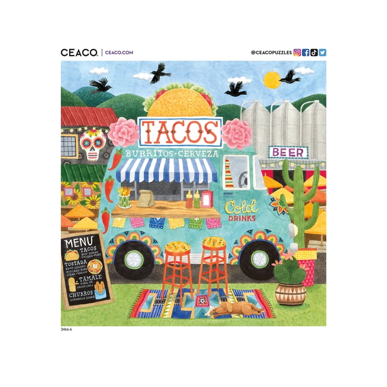 Ceaco Peggy Davis Food Trucks 500-Piece Interlocking Jigsaw Puzzle
