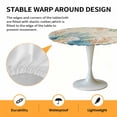 thumbnail image 2 of Elastic Fitted Round Tablecloth, Beige Beach Coastal Waterproof Stretch Table Cover for 36"-44" Tables, Summer Nautical Coral Shell Botanical Washable Outdoor Tablecloths for Patio, Picnic, Camping, 2 of 9