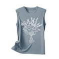 thumbnail image 4 of ZQUUVOU Tank Top For Women Summer Printed Floral Round Neck Tops (Gray,L), 4 of 4