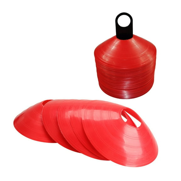 ORDDIART 12Pack Red Polyethylene Round Training Cones for Football Soccer Rugby Fitness