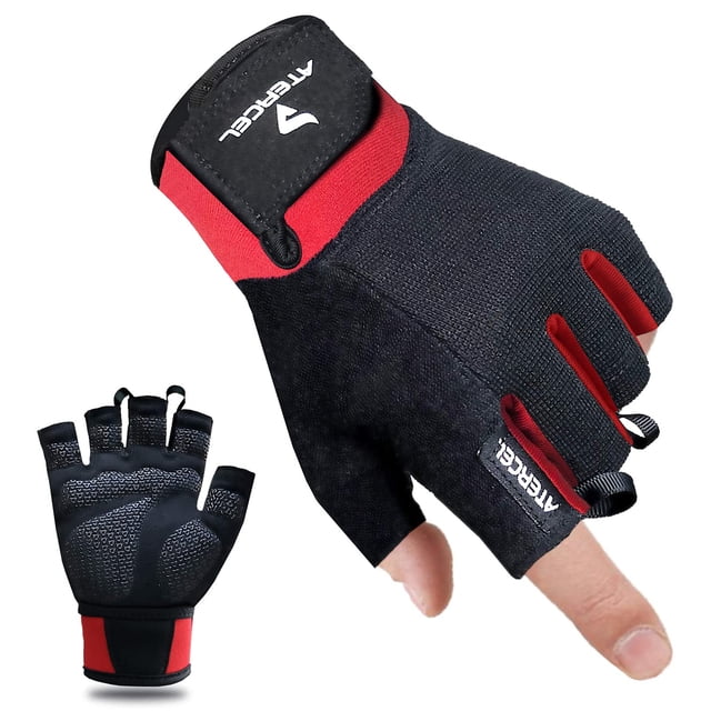 Guantes de entrenamiento ATERCEL para hombre y mujer (rojos, S)