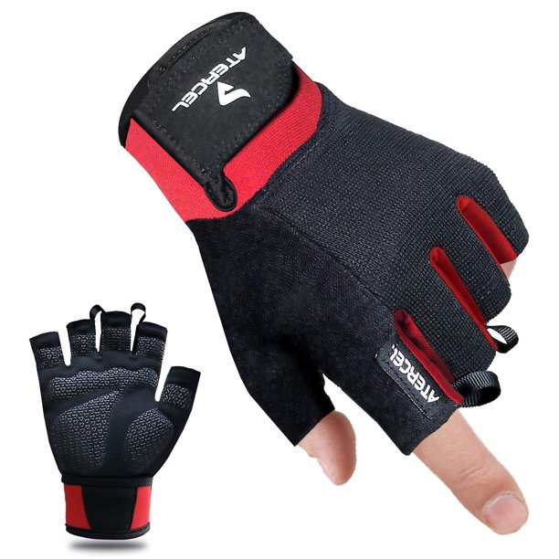 Guantes de entrenamiento ATERCEL para hombre y mujer (rojos, S)