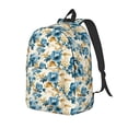thumbnail image 1 of Disketp Vintage Blue Flowers Mochila de Lona Estampada, Mochila Escolar de Viaje Ligera para Estudiantes y Portátil-Medium, 1 of 5