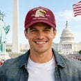 thumbnail image 2 of NIEWTR Country Hat 250th Anniversary USA Eagle Embroidered Baseball Cap for Men Women Adjustable Patriotic Hat 1776-2026 Freedom(A-Wine,One Size), 2 of 4