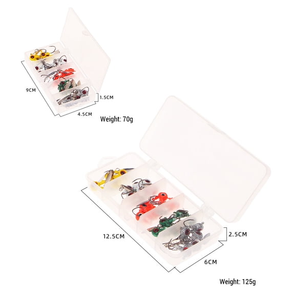 hook,25pcs Heads Kit 0.14oz/0.08oz Imitation Fish Lures With Eye Painted Freshwater Lures Crappie Kit Freshwater