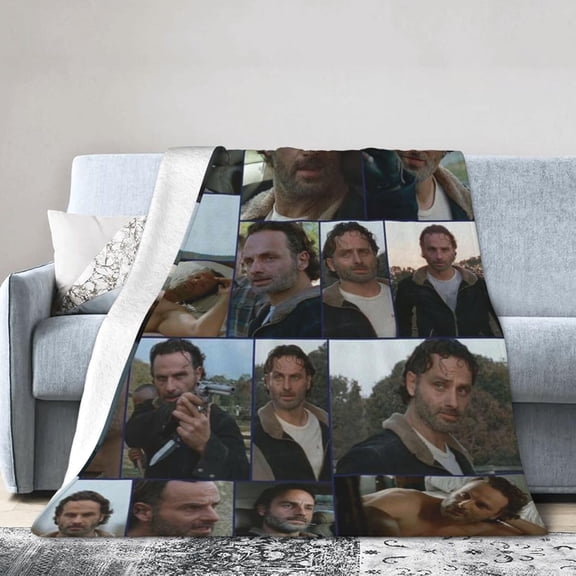 Rick Grimes Fleece Blanket Throw Blanket for Couch - Cozy Luxury Bed Blanket Microfiber and Throws for Sofa