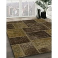 thumbnail image 3 of Ahgly Company Machine Washable Indoor Square Abstract Bakers Brown Area Rugs, 4' Square, 3 of 7