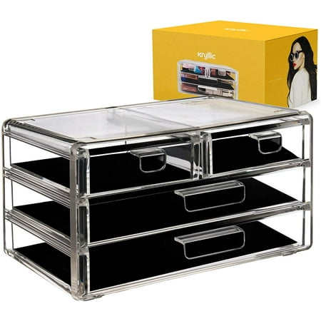 Acrylic Cosmetic Storage Drawer Organizer Clear Case Vanity Or