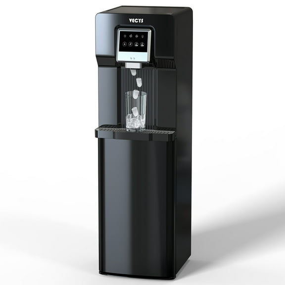VECYS 3 5 gal Bottom Loading Cold Water Cooler with Ice Supply, 18LBS Daily Ice Making