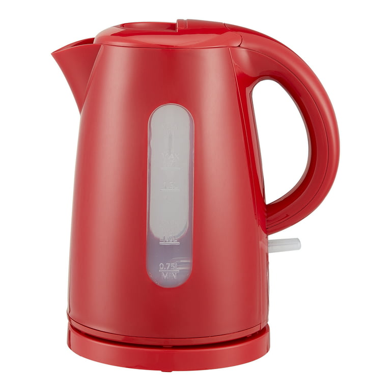 Mainstays 1.7-Liter Plastic Electric Kettle, Red Fruit 