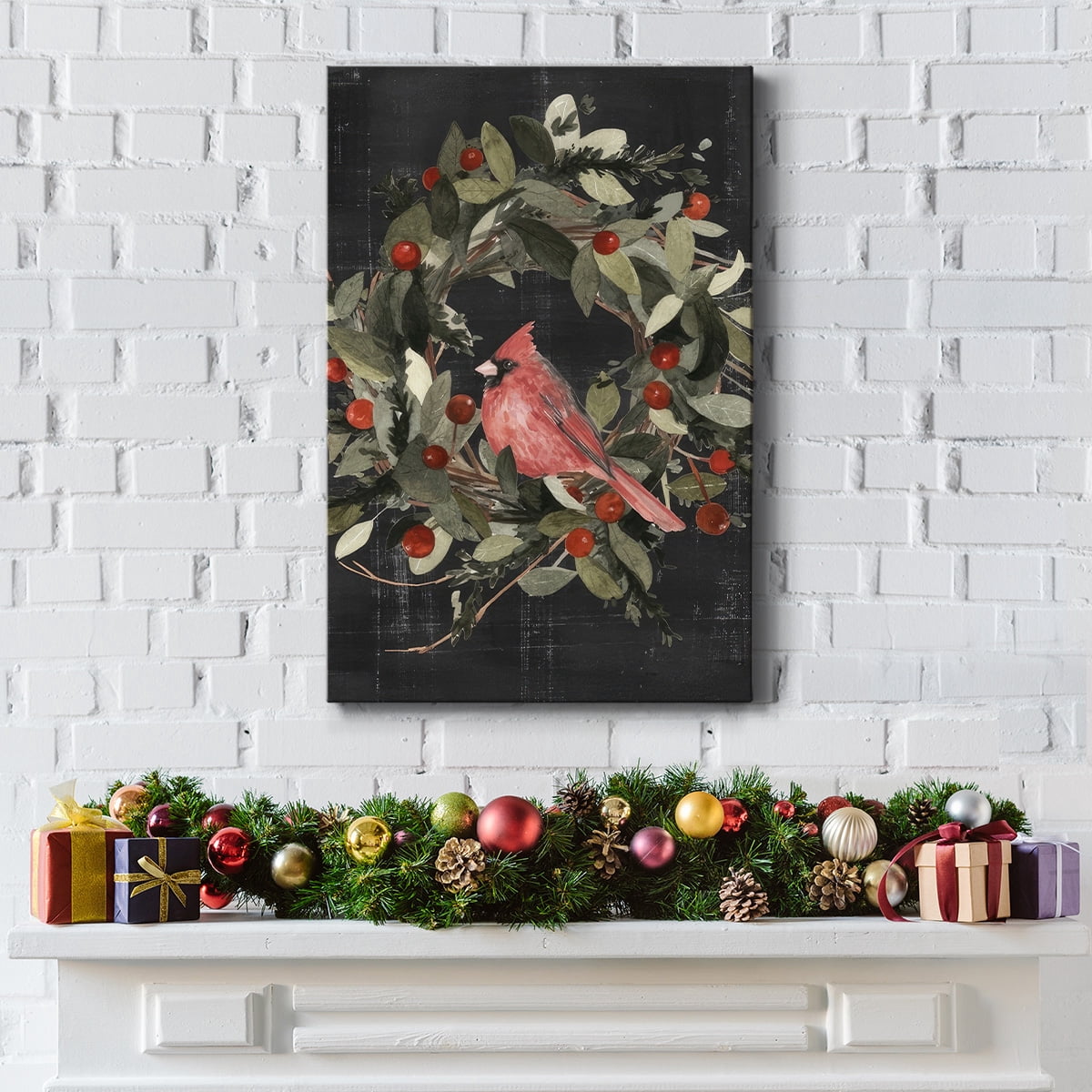 Christmas Cardinal I- Gallery Wrapped Canvas