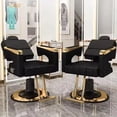 thumbnail image 2 of Silla De Barbería Negra Dorado Reclinable Con Base Hidráulica SELDA EXPORTS, 2 of 7