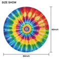 thumbnail image 6 of Colorful Tie Dye Mandala Pattern Round Tablecloth 60"x60",Wrinkle Wipeable Table Cloth for Kitchen Dining Room Picnic Patio Party, 6 of 6
