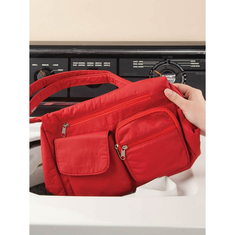 Machine Washable Shoulder Handbag with Multiple Storage Pockets