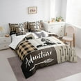 thumbnail image 3 of Manfei Wild Animal Bear 7-Piece Twin Bedding Sets,Outdoor Adventure Bedding Comforter Set,Vintage Brown Patchwork Plaid Sheet Sets For Boys,Microfiber Bedroom Decor, 3 of 8
