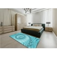 thumbnail image 5 of Ahgly Company Machine Washable Indoor Rectangle Transitional Dark Turquoise Green Area Rugs, 6' x 9', 5 of 7