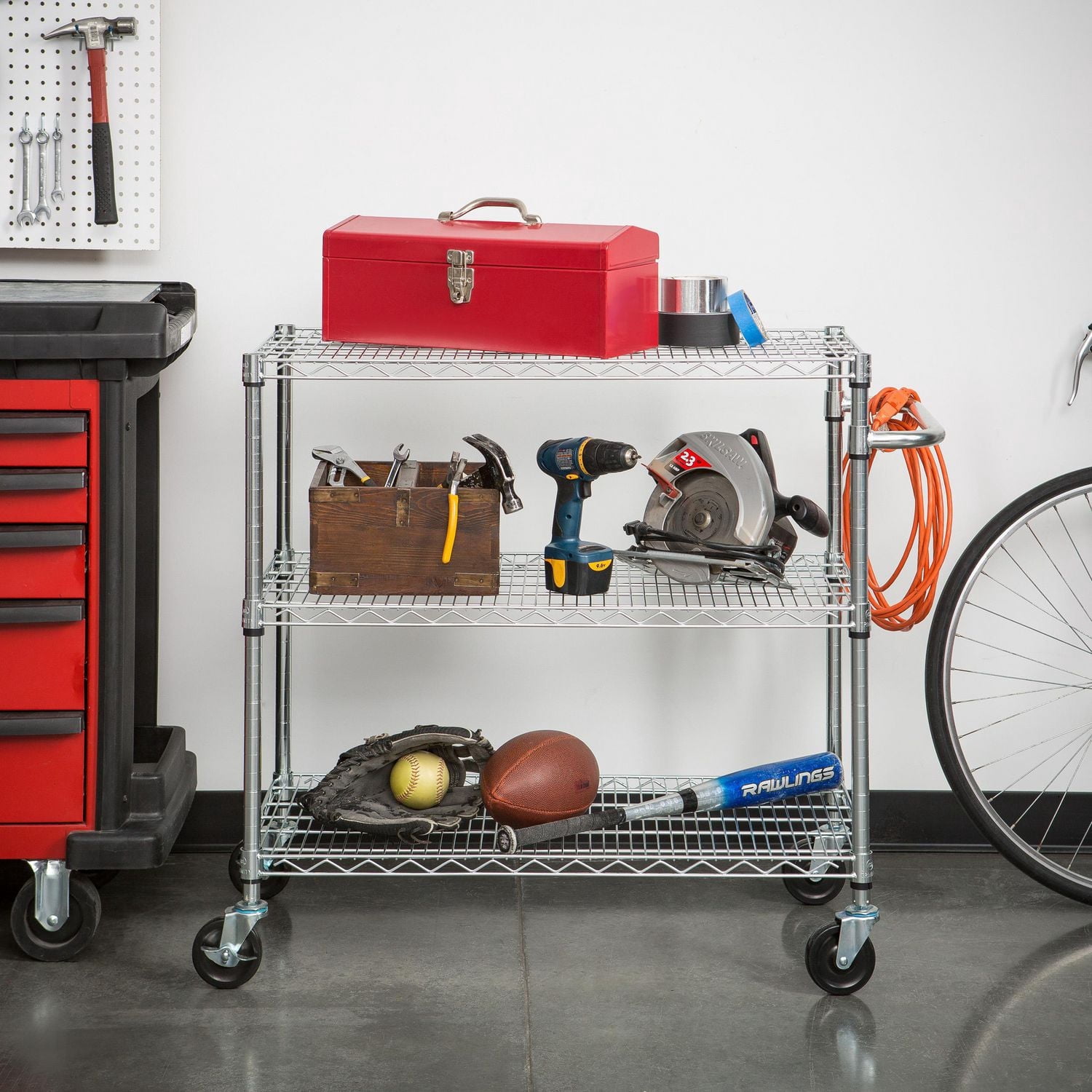 TRINITY EcoStorage™ 3‐Tier Cart | 40.5” X 18” X 36” | Nsf | Chrome