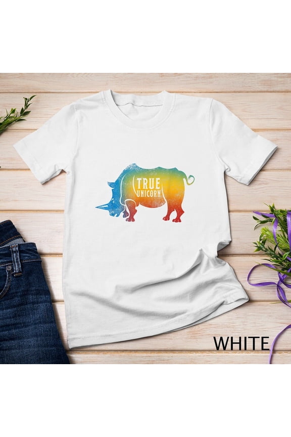 True Unicorn Cute Rhino Save Rhinoceros Tee Shirt Gift Unisex T-Shirt Gift For Him/Her Gift For Him/Her