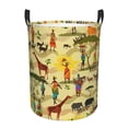 thumbnail image 1 of Fotbe Ethnic African Cesto de Ropa con Asas, Cesto Impermeable de Gran Capacidad, Bolsa de Lavado para Dormitorio, Cesto de Ropa con Ruedas y Asas-Medium, 1 of 6