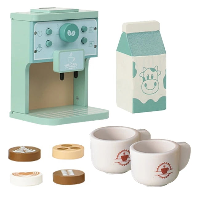 Tea Party Tableware Wooden Handicraft Toy Kitchen Pretend Play Set Cooking Coffee Bread For Toddlers Kids Birthday Gift Favors