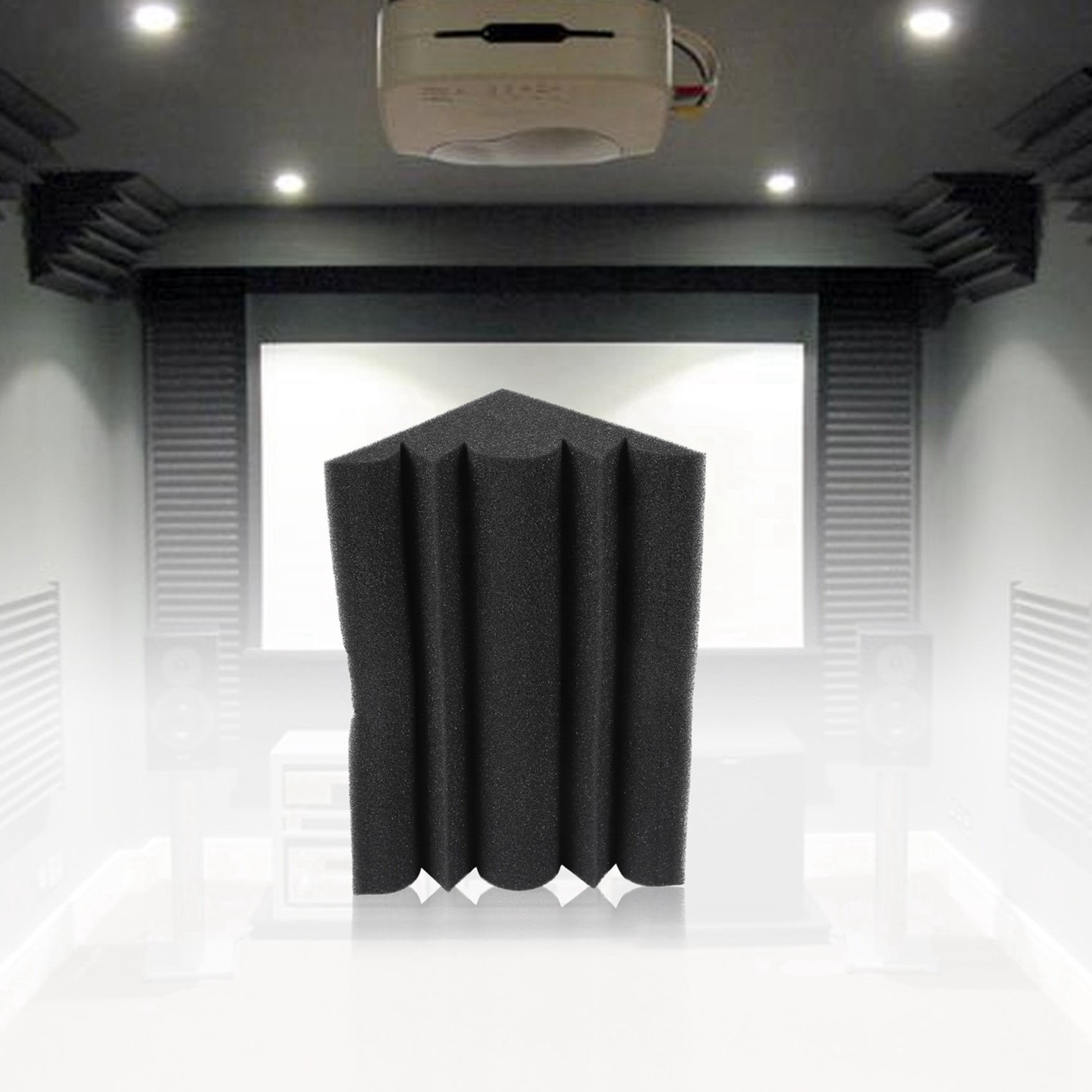 12 Pcs Corner Bass Trap Acoustic Panel Studio Sound Absorption Foam 12 x 12 x 24cm