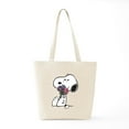 thumbnail image 6 of CafePress - Snoopy With A Flower Bouquet - Unisex Canvas Tote Bag, Beige, 1-Piece, 6 of 7