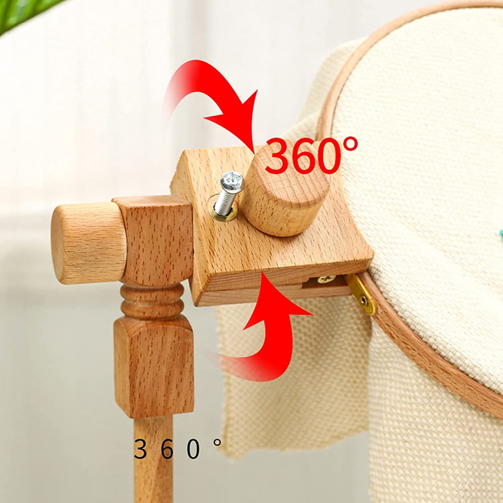 Embroidery Hoop with Clamp,Wooden Frame Rack for All Tables Fit Circle ,Frame Crosstitch,Embroidery Holder