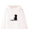 thumbnail image 3 of Sudadera con capucha mujer Hugo estampado de gato bolsillos Talla XL blanco, 3 of 4