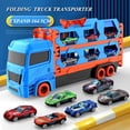 thumbnail image 2 of Camión transportador de coches grande, pista plegable, vehículo de carreras, juegos competitivos para niños, almacenamiento, coche de aleación, juguete para niños, regalo novedoso, 2 of 3