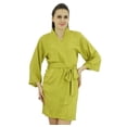 thumbnail image 1 of Bimba Women Short Solid Belt Robe Soft Modal Cotton Wrap Round Plain Bath Robe, 1 of 1
