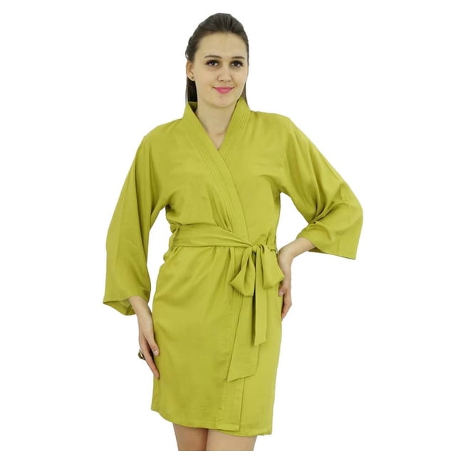 Bimba Women Short Solid Belt Robe Soft Modal Cotton Wrap Round Plain Bath Robe