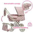 thumbnail image 2 of Teamson Kids Poussette pour Poupées pour Bébés Poupées de Luxe 2-en-1 Rose/gris, 2 of 10