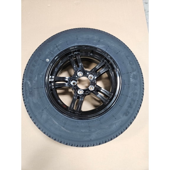Trailer Camper 15" Black Aluminum 15x6x4.5 Wheel Rim ST205/75R15 Radial Tire D Load